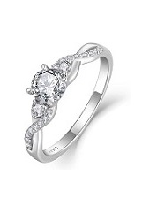 felicitous diamond cubic zirconia silver baby ring